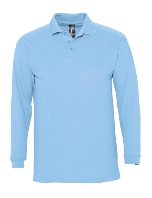 Рубашка поло мужская с длинным рукавом Winter II 210 голубая, изображение 1