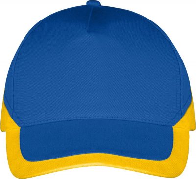 Бейсболка Booster, ярко-синяя с желтым, изображение 2