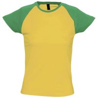 Футболка женская Milky 150, желтая с зеленым, изображение 1