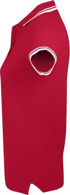 Рубашка поло женская Pasadena Women 200 с контрастной отделкой, красная с белым, изображение 3