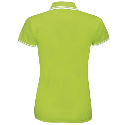Рубашка поло женская Pasadena Women 200 с контрастной отделкой, зеленый лайм с белым, изображение 2