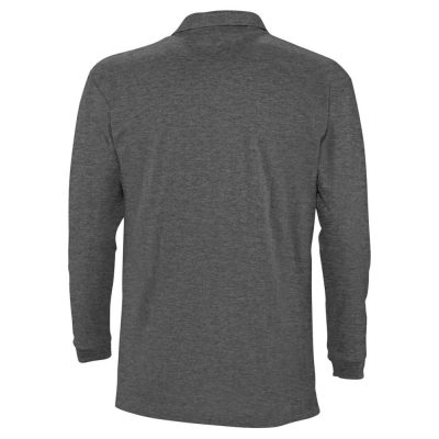 Рубашка поло мужская с длинным рукавом Winter II 210 черный меланж, изображение 2
