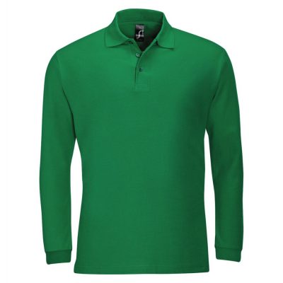 Рубашка поло мужская с длинным рукавом Winter II 210 ярко-зеленая, изображение 1