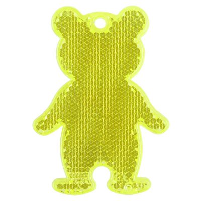 Пешеходный светоотражатель «Мишка», неон-желтый, изображение 1