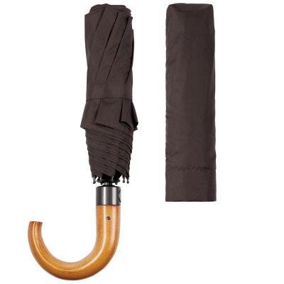 Складной зонт Unit Classic, коричневый, изображение 4