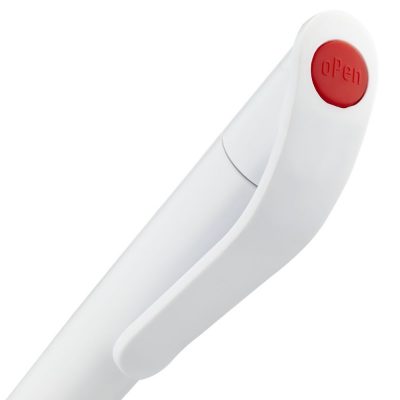 Ручка шариковая Grip, белая с красным, изображение 4