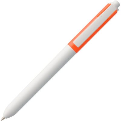 Ручка шариковая Hint Special, белая с оранжевым, изображение 3