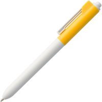 Ручка шариковая Hint Special, белая с желтым, изображение 2