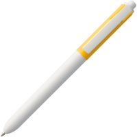 Ручка шариковая Hint Special, белая с желтым, изображение 3