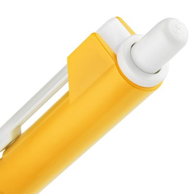 Ручка шариковая Hint Special, белая с желтым, изображение 4