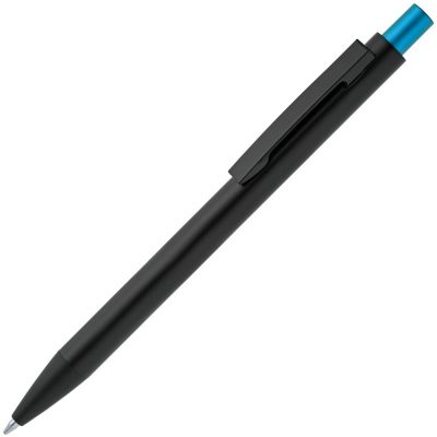 Ручка шариковая Chromatic, черная с голубым, изображение 1