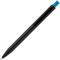 Ручка шариковая Chromatic, черная с голубым, изображение 3