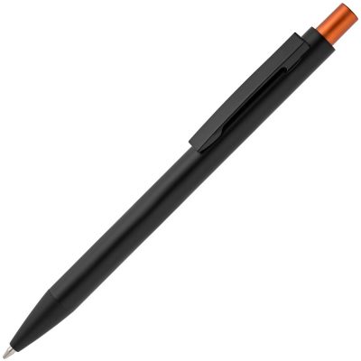 Ручка шариковая Chromatic, черная с оранжевым, изображение 1