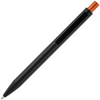 Ручка шариковая Chromatic, черная с оранжевым, изображение 3