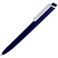 Ручка шариковая Pigra P02 Mat, темно-синяя с белым, изображение 1