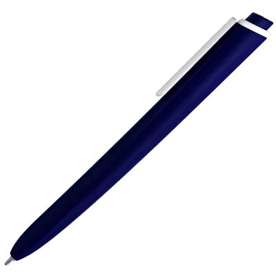 Ручка шариковая Pigra P02 Mat, темно-синяя с белым, изображение 3
