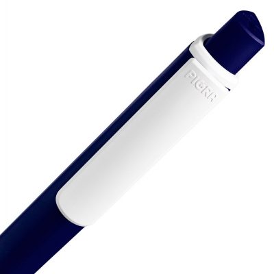 Ручка шариковая Pigra P02 Mat, темно-синяя с белым, изображение 4