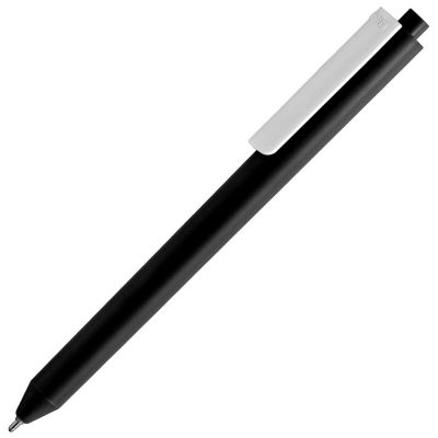 Ручка шариковая Pigra P03 Mat, черная с белым, изображение 1