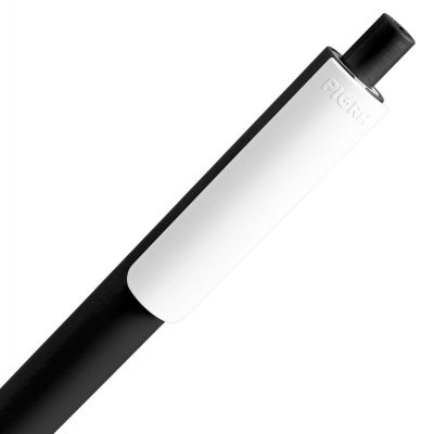Ручка шариковая Pigra P03 Mat, черная с белым, изображение 4