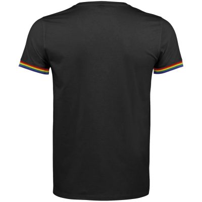 Футболка мужская Rainbow Men, черная с многоцветным, изображение 2