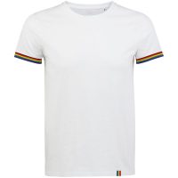 Футболка мужская Rainbow Men, белая с многоцветным, изображение 1