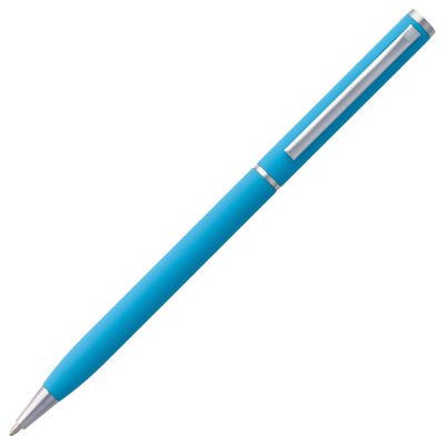 Ручка шариковая Hotel Chrome, ver.2, матовая голубая, изображение 2
