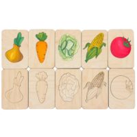 Карточки-раскраски Wood Games, овощи, изображение 1