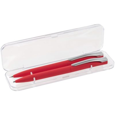 Набор Pin Soft Touch: ручка и карандаш, красный, изображение 2