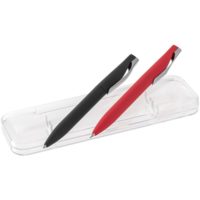 Набор Pin Soft Touch: ручка и карандаш, черный с красным, изображение 1