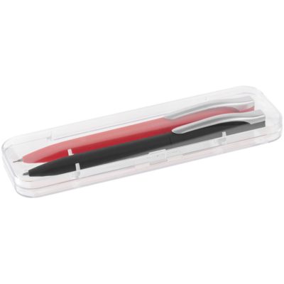 Набор Pin Soft Touch: ручка и карандаш, черный с красным, изображение 4