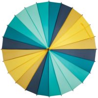 Зонт-трость «Спектр», бирюзовый с желтым, изображение 1