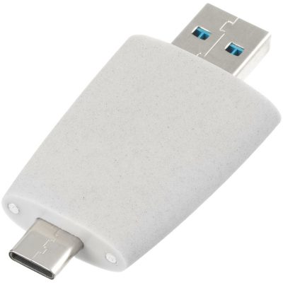 Флешка Pebble Type-C, USB 3.0, светло-серая, 32 Гб, изображение 4