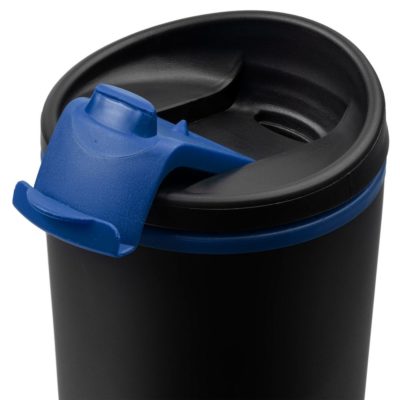 Термостакан Relief, черный с синим, изображение 3
