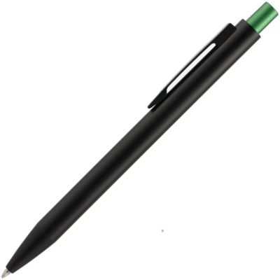 Ручка шариковая Chromatic, черная с зеленым, изображение 2