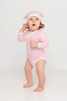 Шапочка детская Baby Prime, розовая с молочно-белым, изображение 3