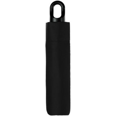 Зонт складной Clevis с ручкой-карабином, черный, изображение 3