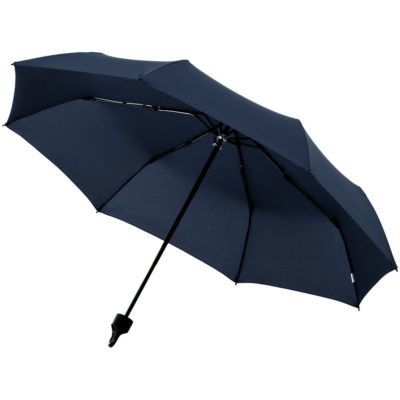 Зонт складной Clevis с ручкой-карабином, темно-синий, изображение 2