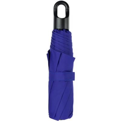 Зонт складной Clevis с ручкой-карабином, ярко-синий, изображение 4