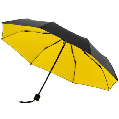 Зонт складной с защитой от УФ-лучей Sunbrella, желтый с черным, изображение 1