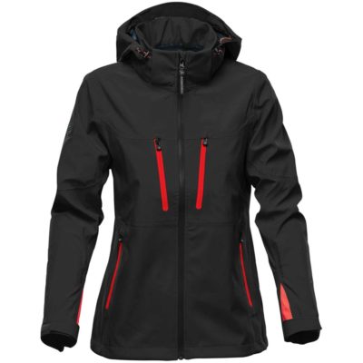 Куртка софтшелл женская Patrol, черная с красным, изображение 1