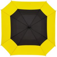 Квадратный зонт-трость Octagon, черный с желтым, изображение 1