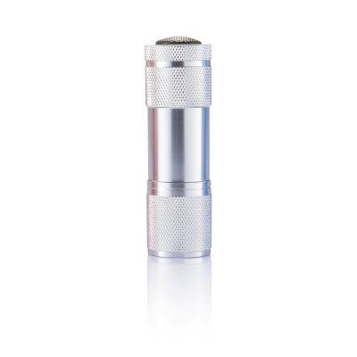 Алюминиевый фонарик Quattro, серебряный — P513.270_5, изображение 2