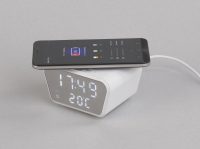 Настольные часы «Smart Clock» с беспроводным (15W) зарядным устройством, будильником и термометром, изображение 3