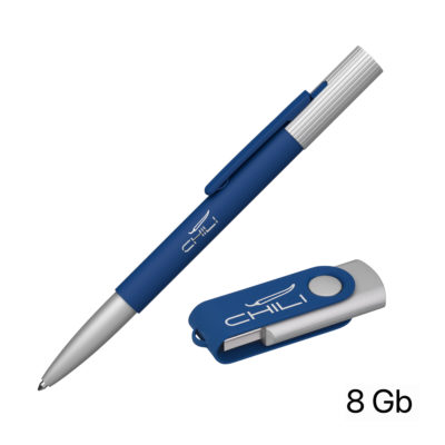 Набор ручка «Clas» + флеш-карта «Vostok» 8 Гб в футляре, покрытие soft touch — 6919-21S/8Gb_7, изображение 2