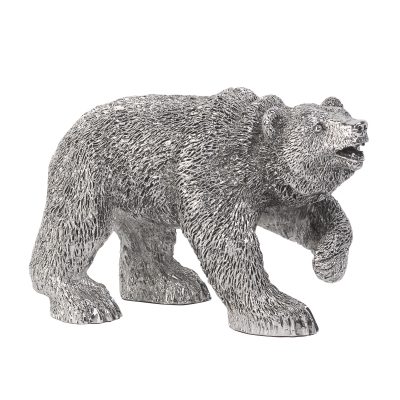 Статуэтка «Медведь», посеребрение, h 11 см, изображение 1