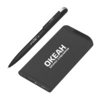 Набор ручка + зарядное устройство 4000 mAh в футляре, черный, покрытие soft grip# — 6972-3_7, изображение 2