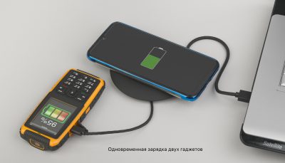 Настольное беспроводное зарядное устройство «Light SOFTTOUCH» с подсветкой логотипа, изображение 5